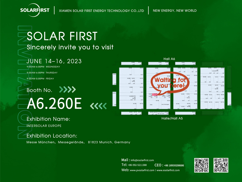 Приглашение на выставку丨SolFirsTech встретит вас на выставке A6.260E Intersolar Europe 2023 в Мюнхене, Германия. Be There or Be Square!