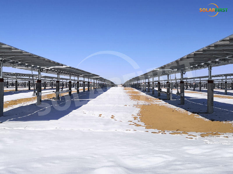 Проект Shaanxi 20MWp с плоским одноосным отслеживанием